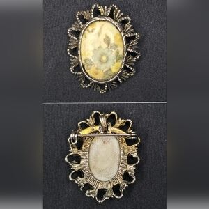 Source Unknown Vtg Victorian Revival Floral Brooch Pendant Ornate Filigree 2"